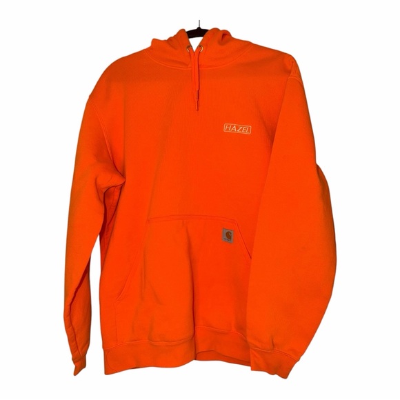 Hazel Boutique Oversized Carhartt Vibrant Orange Hoodie Sweatshirt - Picture 8 of 13